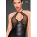 Mini abito nero con coppe in tulle e ricami in pizzo. Mini abito nero con coppe in tulle e ricami in pizzo.