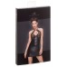 Mini abito nero con coppe in tulle e ricami in pizzo. Mini abito nero con coppe in tulle e ricami in pizzo.