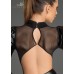 Abito in powerwetlook e tulle con maniche a sbuffo. Abito in powerwetlook e tulle con maniche a sbuffo.
