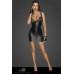 Mini abito in tessuto Powerwetlook con coppe in pizzo e zip. Mini abito in tessuto Powerwetlook con coppe in pizzo e zip.