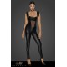 Tuta in tessuto Powerwetlook con inserto in tulle. Tuta in tessuto Powerwetlook con inserto in tulle.