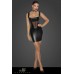 Abito corto in tessuto Powerwetlook con inserto in tulle davanti. Abito corto in tessuto Powerwetlook con inserto in tulle davanti.
