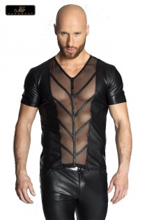 T-Shirt uomo con inserto frontale trasparente. T-Shirt uomo con inserto frontale trasparente.