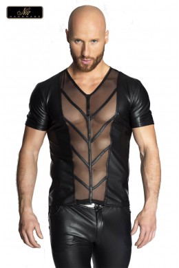 T-Shirt uomo con inserto frontale trasparente. T-Shirt uomo con inserto frontale trasparente.