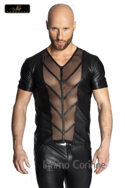 T-Shirt uomo con inserto frontale trasparente. T-Shirt uomo con inserto frontale trasparente.