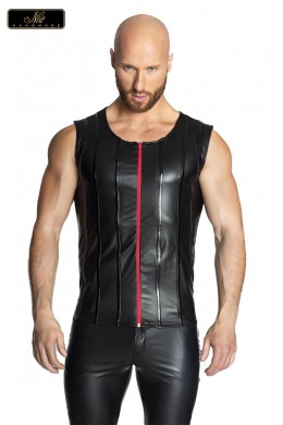 Canotta uomo con zip rossa.