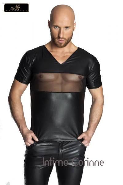 T-Shirt uomo con inserto trasparente frontale. T-Shirt uomo con inserto trasparente frontale.
