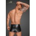 Shorts neri con inserti in vinile e cerniera. Shorts neri con inserti in vinile e cerniera.