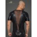 T-shirt da uomo in tessuto effetto bagnato con inserti in rete 3D . T-shirt da uomo in tessuto effetto bagnato con inserti in rete 3D .