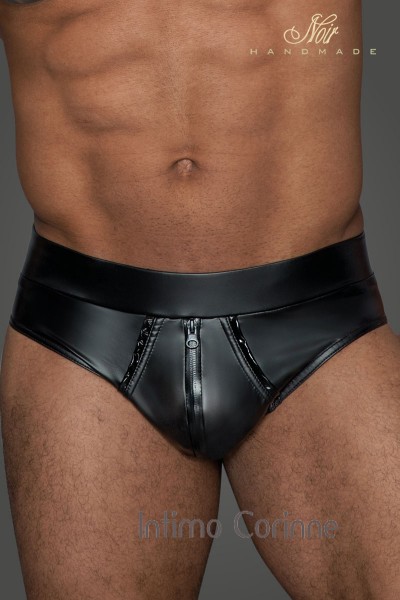 Mini short uomo in Powerwetlook con zip. Mini short uomo in Powerwetlook con zip.