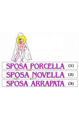 Fascia sposa con scritta. Fascia sposa con scritta.