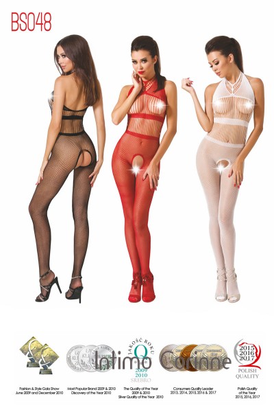 Catsuit smanicata a rete con stringhe. Catsuit smanicata a rete con stringhe.