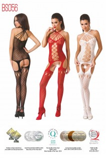 Catsuit ricamata con inserto a rete larga. Catsuit ricamata con inserto a rete larga.