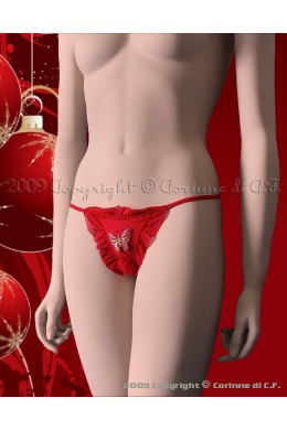 Tanga rosso aperto con farfalla. Tanga rosso aperto con farfalla.